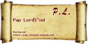 Pap Loránd névjegykártya