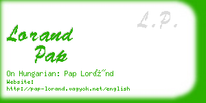 lorand pap business card